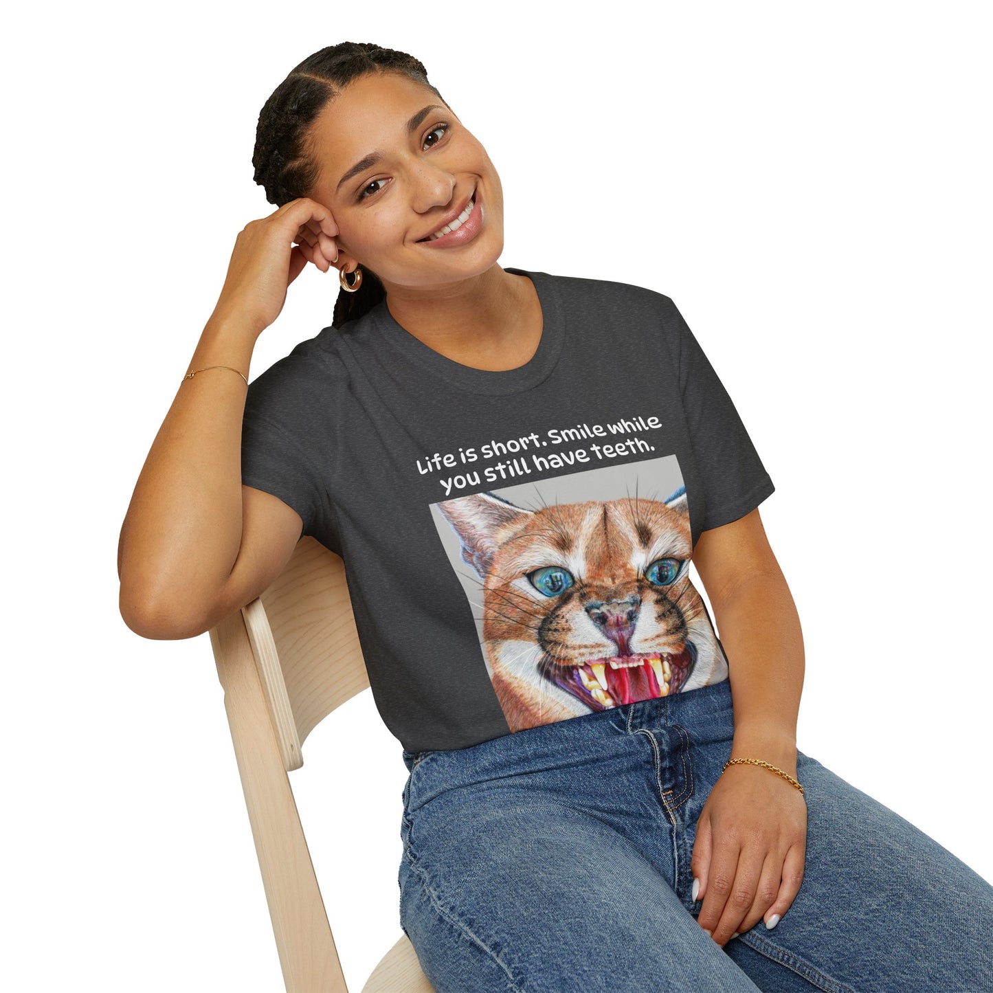 Dental Check T-Shirt With Text
